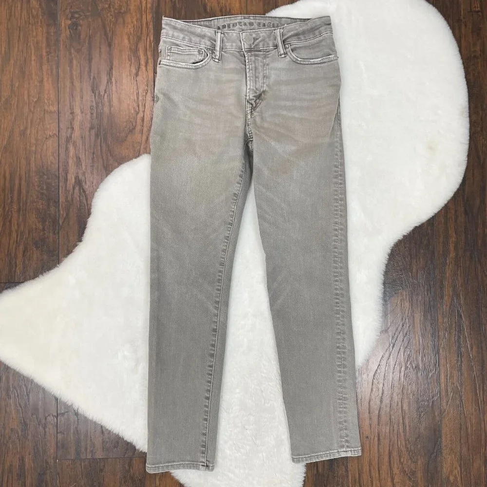 American Eagle Jeans 26x28 Slim Leg Gray Stretch Men's